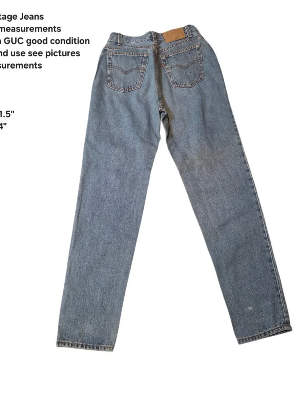 Vintage Levi's 26x31.5 Medium Wash High Waist Distressed Blue Jeans Denim Cotton